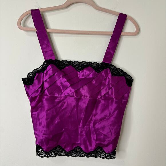 Md Y2K VTG Victorias Secret Gold Label Satin Lace Babydoll Cropped Glam Coquette - Picture 1 of 5